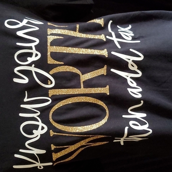 𝅺glitter T Shirt- Know Your Worth and then add Tax - Picture 2 of 3